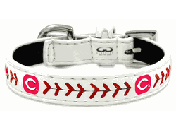 Cincinnati Reds Pet Collar Classic Baseball Leather Size Toy CO