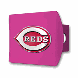 Cincinnati Reds Pink Metal Hitch Cover with  3D Color Emblem