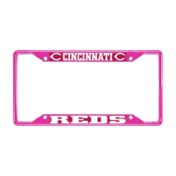 Cincinnati Reds Pink Metal License Plate Frame - 6.25"x12.25"