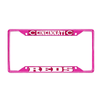 Cincinnati Reds Pink Metal License Plate Frame - 6.25