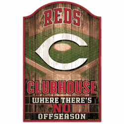 Cincinnati Reds Sign 11x17 Wood Fan Cave Design