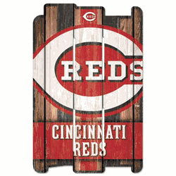 Cincinnati Reds Sign 11x17 Wood Fence Style