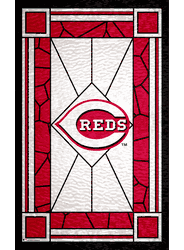 Cincinnati Reds Stained Glass 11x19 Wood Sign