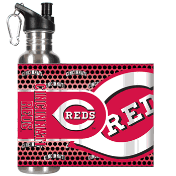 Cincinnati Reds Stainless Steel Water Bottle with Hi-Def Metallic Graphics