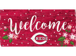 Cincinnati Reds Welcome Floral 6x12 Sign