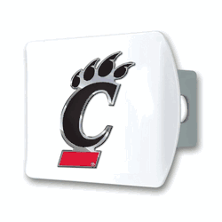 Cincinnati White Metal Hitch Cover with  3D Color Emblem
