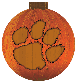 Clemson Tigers 12 in. Halloween Pumpkin Sign