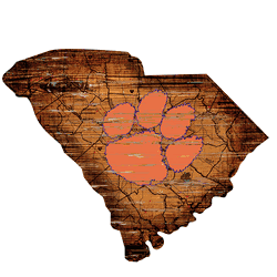 Clemson Tigers 12" Mini Roadmap State Sign