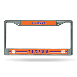 Clemson Tigers  12" x 6" Chrome Frame With Decal Inserts