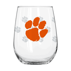 Clemson Tigers 16oz Satin Etch Curved Beverage Glass
