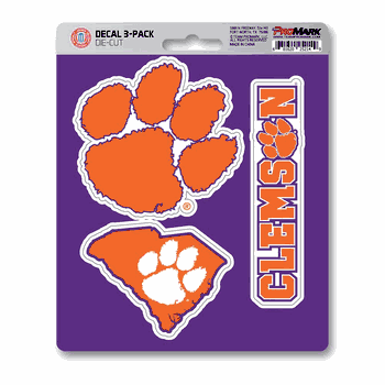Clemson Tigers 3 Piece Decal Sticker Set