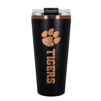 Clemson Tigers 32oz Black and Copper Big Slim with Straw