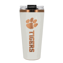 Clemson Tigers 32oz Crme and Copper Big Slim Tumbler with Straw