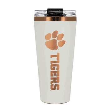 Clemson Tigers 32oz Crme and Copper Big Slim Tumbler with Straw