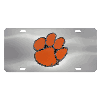 Clemson Tigers 3D Stainless Steel License Plate