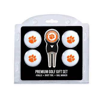 Clemson Tigers 4 Ball Gift Set + Divot Tool & Marker
