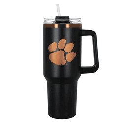 Clemson Tigers 40oz Black and Copper Colossus Travel Mug with Straw