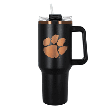 Clemson Tigers 40oz Black and Copper Colossus Travel Mug with Straw