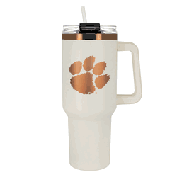 Clemson Tigers 40oz Crme and Copper Colossus Travel Mug with Straw