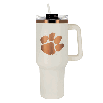 Clemson Tigers 40oz Crme and Copper Colossus Travel Mug with Straw