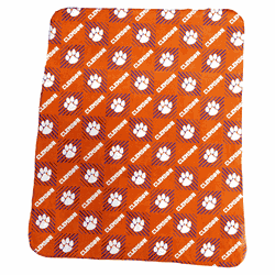 Clemson Tigers 50x60 Repeating Pattern Fleece Throw
