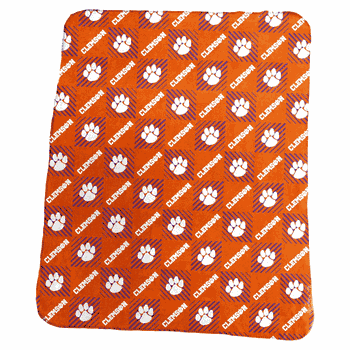 Clemson Tigers 50x60 Repeating Pattern Fleece Throw