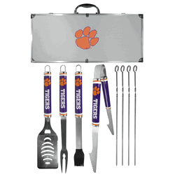 Clemson Tigers 8 pc Logo BBQ Set
