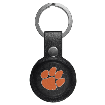 Clemson Tigers AirTag Compatible Leather Key Chain