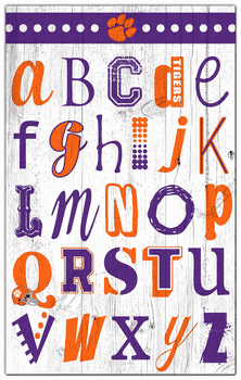 Clemson Tigers Alphabet 11x19 Sign