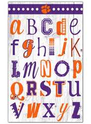 Clemson Tigers Alphabet 11x19 Sign