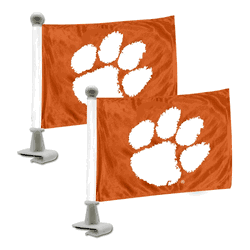 Clemson Tigers Ambassador Car Flags - 2 Pack Mini Auto Flags, 4in X 6in