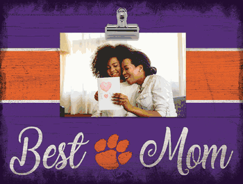 Clemson Tigers Best Mom with Stripe Clip Frame