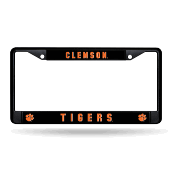 Clemson Tigers Standard Black Chrome Frame with Plastic Inserts 12