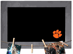 Clemson Tigers Blank Chalkboard with frame & clothespins 11x19 Sign