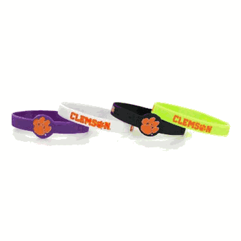 Clemson Tigers Bracelets 4 Pack Silicone