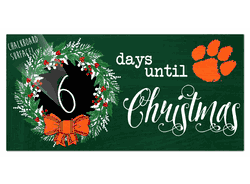 Clemson Tigers Chalk Christmas Countdown 6x12 Sign