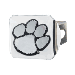 Clemson Tigers Chrome Metal Hitch Cover with Chrome Metal 3D Emblem