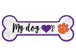 Clemson Tigers Dog Bone 6x12 Sign