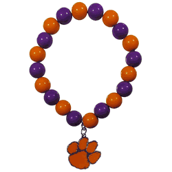 Clemson Tigers Fan Bead Bracelet