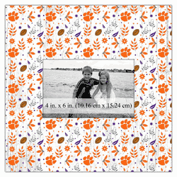 Clemson Tigers Floral Pattern 10x10 Frame