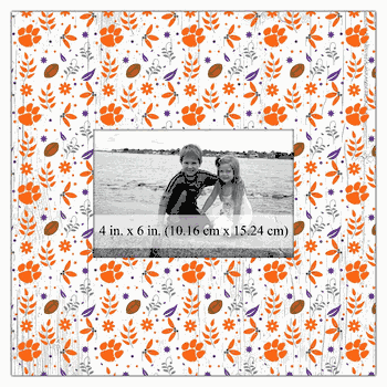 Clemson Tigers Floral Pattern 10x10 Frame