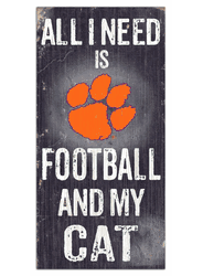 Clemson Tigers Football and My Cat 6x12 Sign