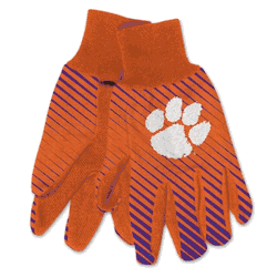 Clemson Tigers Gloves Two Tone Style Adult Size
