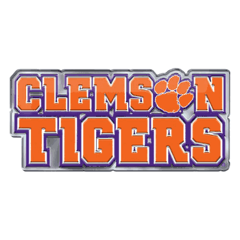 Clemson Tigers Heavy Duty Aluminum Embossed Color Emblem - Alternate