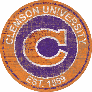 Clemson Tigers Heritage Logo Round Sign