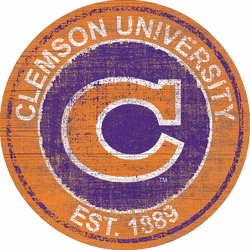 Clemson Tigers Heritage Logo Round Sign