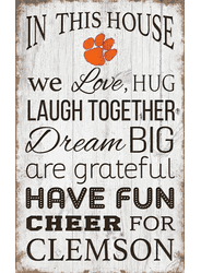 Clemson Tigers In This House 11x19 Sign
