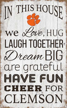 Clemson Tigers In This House 11x19 Sign
