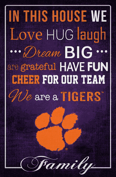 Clemson Tigers In This House 17x26