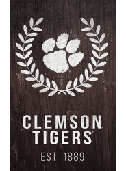 Clemson Tigers Laurel Wreath 11x19 Sign